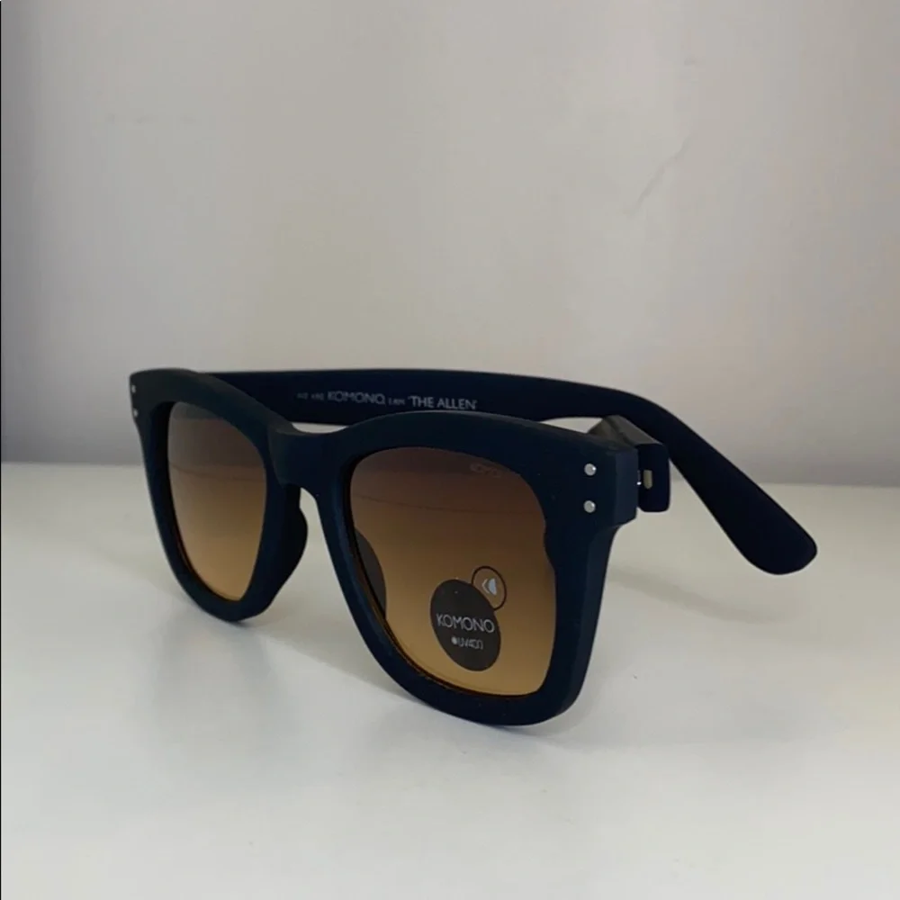 Komono New Allen Black Rubber Sunglasses NEW